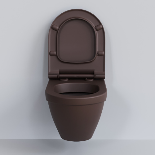 Чаша унитаза подвесная Ambassador Nord 133T20601 цвет коричневый матовый без сиденья - фото 3