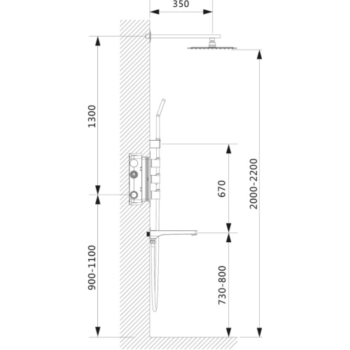 Душевая система Timo Saona SX-2370/00SM встраиваемая в стену с термостатом - фото 5