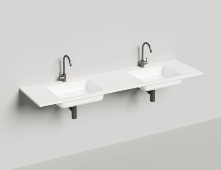 Раковина из искусственного камня S-Stone Salini ONDA 1402202M 180х50 встраиваемая цвет белый