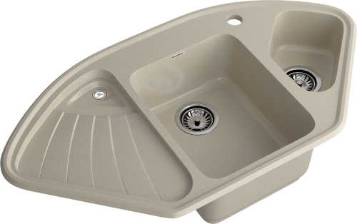 Кухонная мойка Granfest Corner C-1040E топаз 104х56 цвет серый поверхность матовая - фото 2