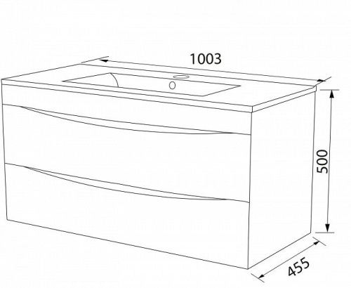 Тумба с раковиной Iddis Cloud CLO10W1i95K 100х50 подвесная цвет белый - фото 4