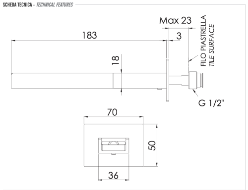 Излив Remer Qubika Cascata 91QC настенный хром - фото 2