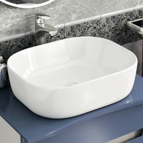 Раковина из сантехнического фарфора Teymi Solli T50204 49х40 накладная цвет белый без отверстий под смеситель - фото 5