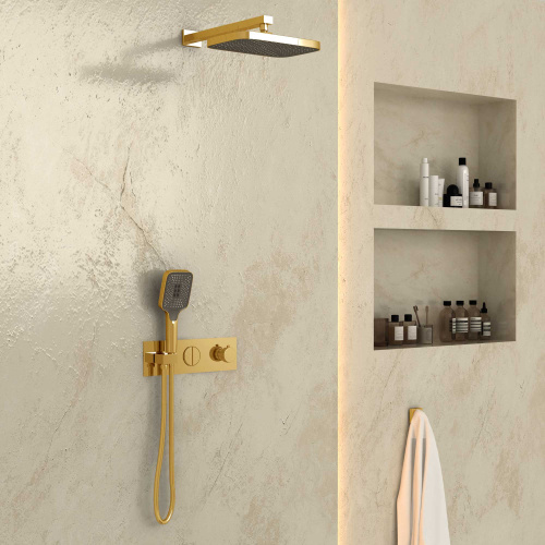 Душевая система Vincea VSFW-422T1BG встраиваемая в стену с термостатом