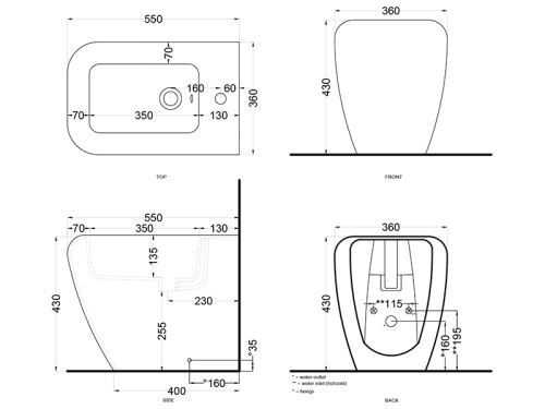 Биде CIELO Shui SHBI напольное - фото 3