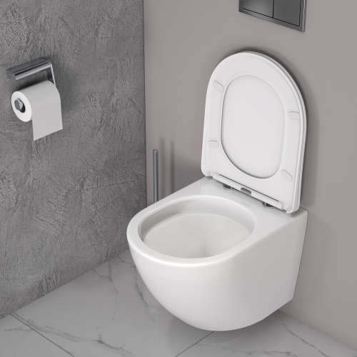 Унитаз подвесной Taliente Amato Tornado 3 AM55003 белый с сиденьем микролифт безободковый смыв торнадо - фото 5