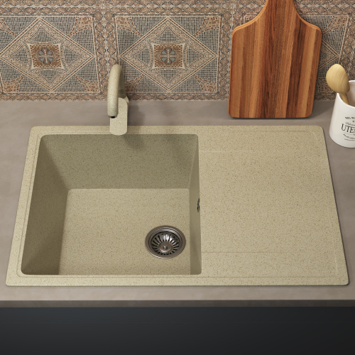 Кухонная мойка Uperwood ECON UPD-507 4010202109 74х48 цвет слоновая кость поверхность матовая - фото 3