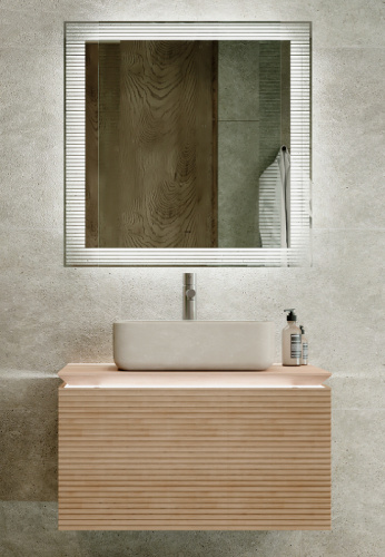 Зеркало в ванную Jorno KARAT Kar.02.80/P/W 80х80 цвет белый - фото 2