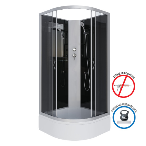 Душевая кабина Niagara Classic 35031434BK 80х80 четверть круга без крыши ориентация универсальная - фото 2