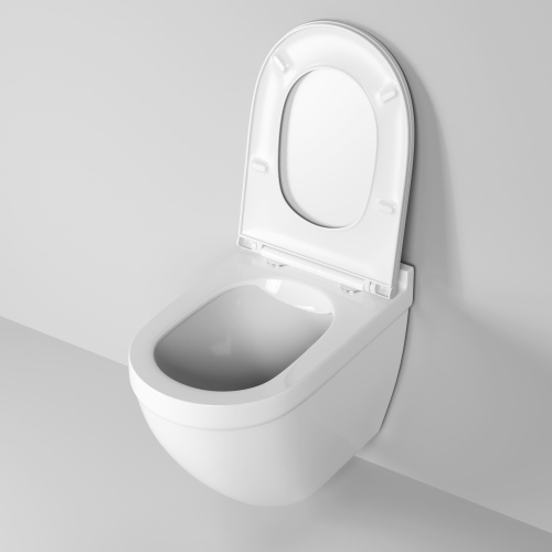 Унитаз подвесной Grossman Санфаянс GR-4483S белый глянцевый с сиденьем микролифт безободковый каскадный смыв - фото 4