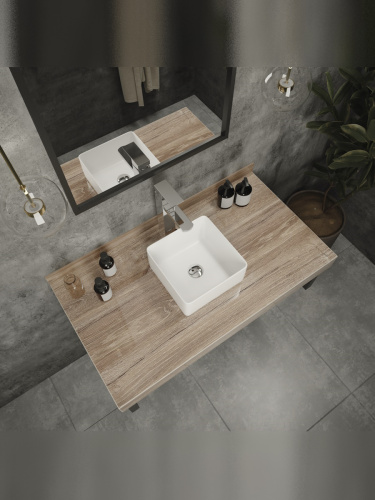 Столешница Teymi Helmi T150409 90х50 подвесная цвет коричневый - фото 5