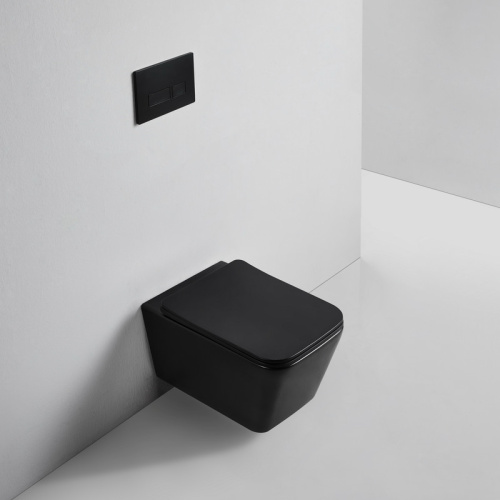 Унитаз подвесной Bond Cube F04-108 черный с сиденьем микролифт безободковый душевой смыв - фото 2