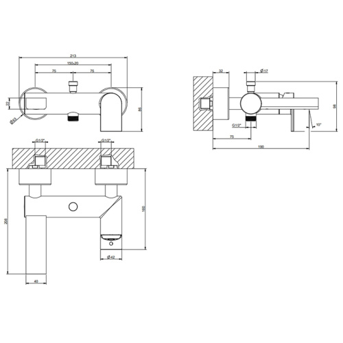 Смеситель Gessi Emporio Via manzoni 38613#149 настенный никель - фото 2