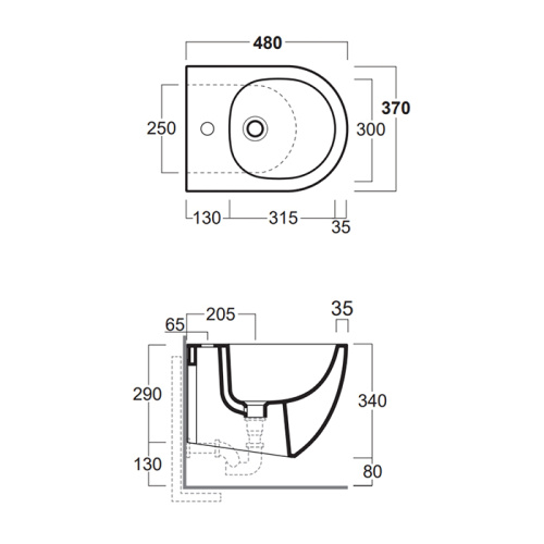 Биде Simas Vignoni VI29bi*1 подвесное - фото 2