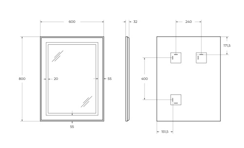 Зеркало в ванную BelBagno Kraft SPC-KRAFT-600-800-SENS-NERO 60х80 цвет черный - фото 5