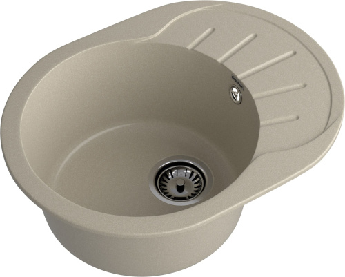 Кухонная мойка Granfest Rondo R-580L топаз 58х45 цвет серый поверхность матовая - фото 2