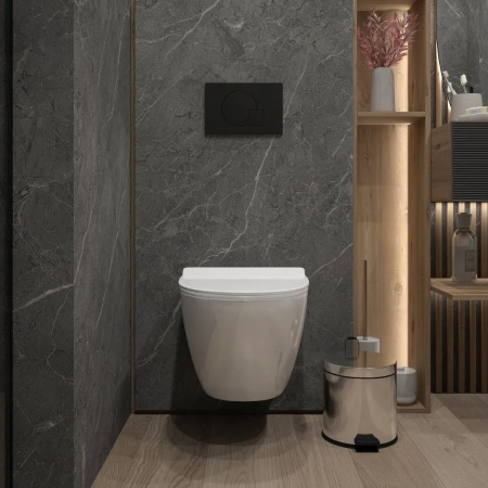 Унитаз подвесной Teymi Lina Pro Vortex T40112 белый с сиденьем безободковый смыв торнадо