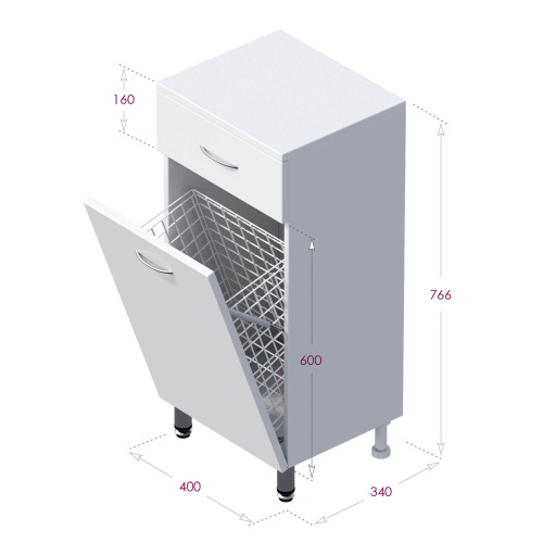 Тумба Onika Каприз 404014 40x34x87напольная цвет белый - фото 3