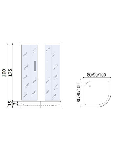 Душевой уголок River DON LIGHT 10000002917 80х80 стекло матовое профиль хром матовый без поддона - фото 2