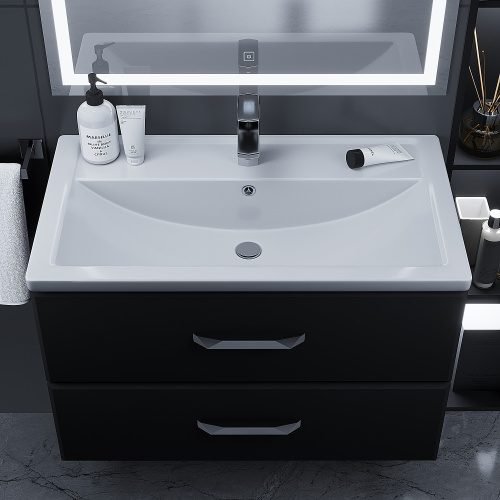 Раковина из литьевого мрамора Uperwood Foster 291020342 80х46 полувстраиваемая цвет белый - фото 4