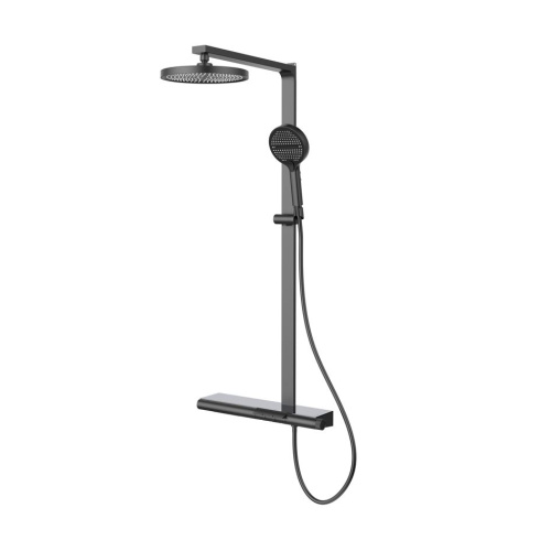 Душевая стойка Vincea Arco VSFS-4AR1GM настенная цвет вороненая сталь - фото 2