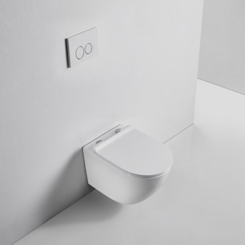 Унитаз подвесной Bond Oval F13-10 белый с сиденьем микролифт безободковый смыв торнадо - фото 5