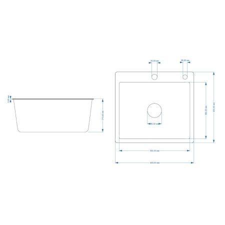 Кухонная мойка Fmark FSC6045Q 60х45 цвет серый поверхность матовая