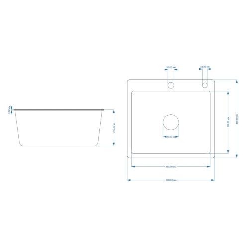 Кухонная мойка Fmark FSC6045L 60х45 цвет сатин поверхность матовая - фото 3