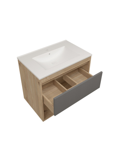 Фасад для тумбы под раковину Teymi Vitra T60411 67х2х23 цвет графит - фото 3