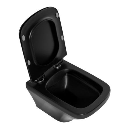 Чаша унитаза подвесная BelBagno SELA BB3201CHR-MB цвет черный без сиденья безободковая каскадный смыв