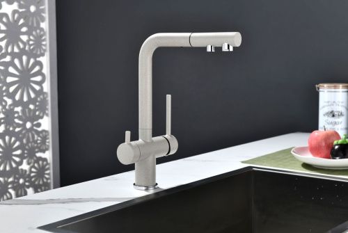 Смеситель для кухни Paulmark SERPENTINE Se213222-BE на мойку бежевый - фото 2