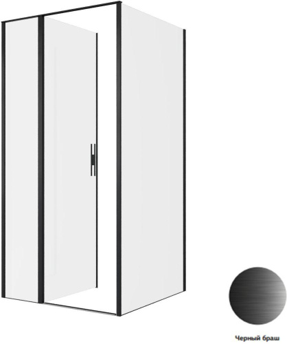 Душевой уголок Allen Brau Priority 3.31030.BBA + 3.31048.BBA 100х100 стекло прозрачное профиль черный без поддона - фото 4