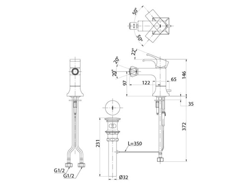 Смеситель Toto TRG08301R на биде хром - фото 2