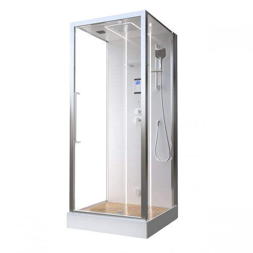 Душевая кабина Acquazzone Nikita 90SWS с паром 90х95 квадратная с крышей ориентация универсальная