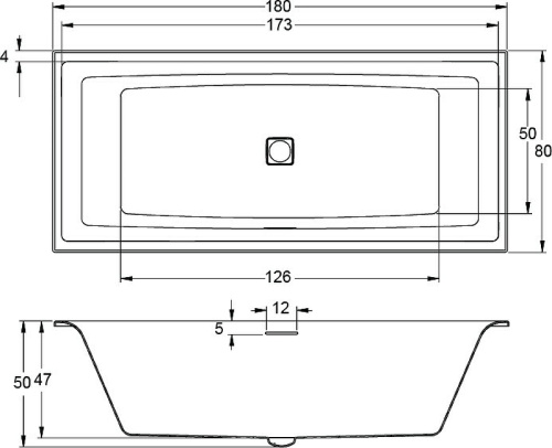 Ванна акриловая Riho STILL SQUARE B099005005 180х80 пристенная прямоугольная без ножек - фото 5