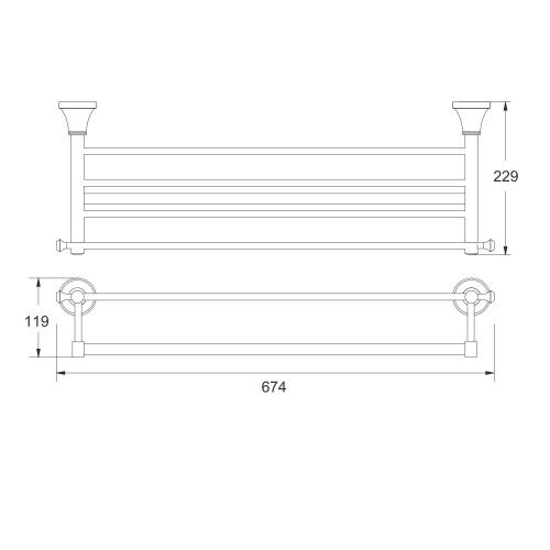 Полка в ванную комнату Rose RG19T RG1908T - фото 3