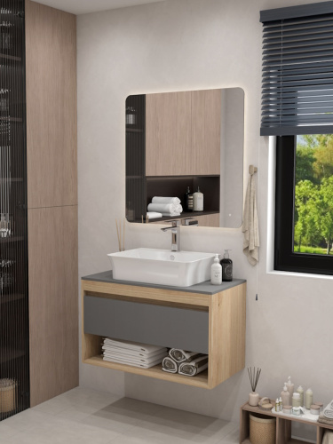 Раковина из сантехнического фарфора Teymi Aina T50006 56х41 накладная цвет белый 1 отверстие под смеситель - фото 3