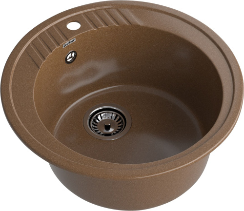 Кухонная мойка Granfest Rondo R-520 терракот 52х52 цвет коричневый поверхность матовая - фото 2