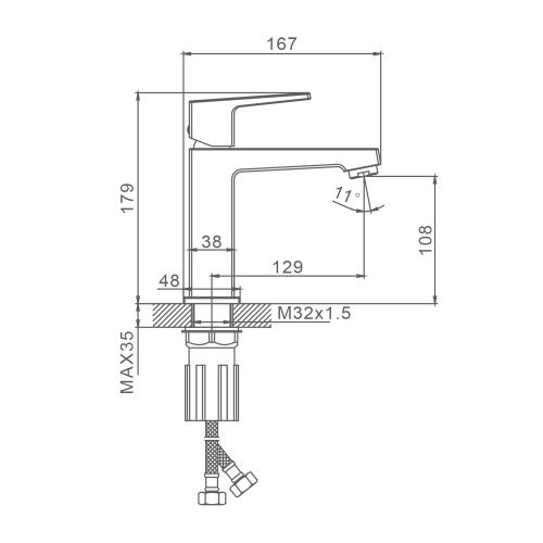 Смеситель Splenka S01 S01.10.09 на раковину графит - фото 3