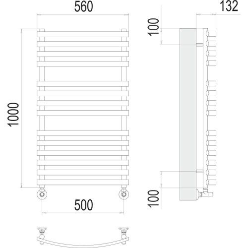 Полотенцесушитель Terminus 4670078530646 56х100 водяной хром - фото 3