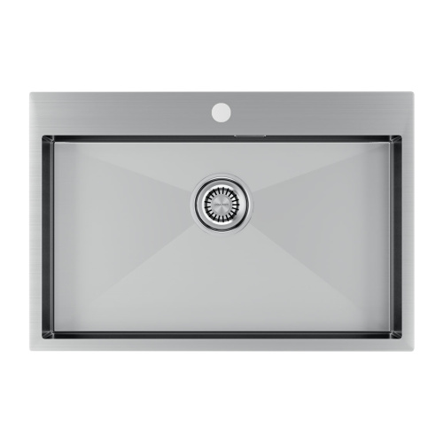 Кухонная мойка Paulmark VELTEN 75 PM807551-BS 75х51 цвет брашированная нержавеющая сталь поверхность матовая