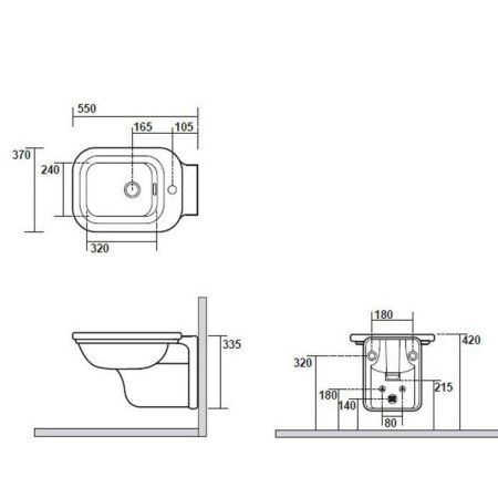 Биде подвесное Kerasan Waldorf 4125K1bi/cr*1 цвет белый