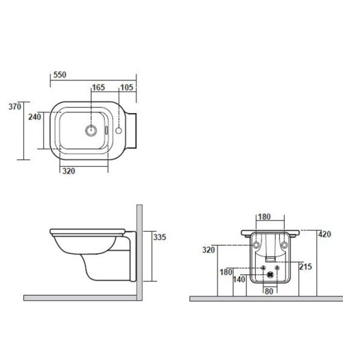 Биде Kerasan Waldorf 4125K1bi/cr*1 подвесное - фото 2