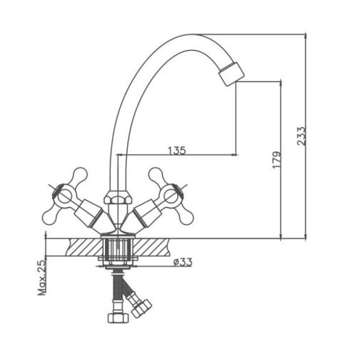 Смеситель для кухни Cron CN4008-2 на мойку хром - фото 3