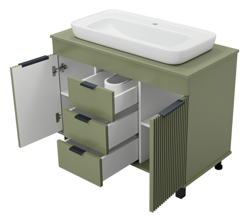 Тумба под раковину Brevita Enfida ENF-06100-0843Я 100х48х65 напольная - фото 4