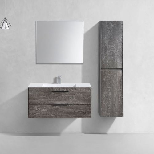 Тумба под раковину Vincea Chiara 2D VMC-2C2100GS 100х50 подвесная цвет серый - фото 2