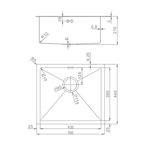Кухонная мойка Raglo R703.5044.03 50х44 цвет золотой сатин поверхность матовая - фото 3