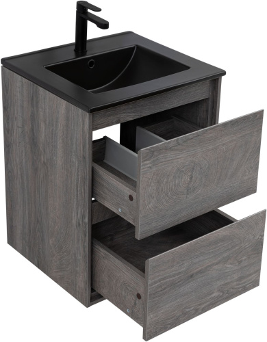 Тумба под раковину Aquanet Милан 00336371 50х45х64 подвесная цвет темное дерево - фото 2