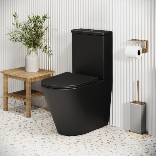 Унитаз напольный с бачком Grossman Color GR-4480BMS черный матовый с сиденьем микролифт безободковый каскадный смыв - фото 5