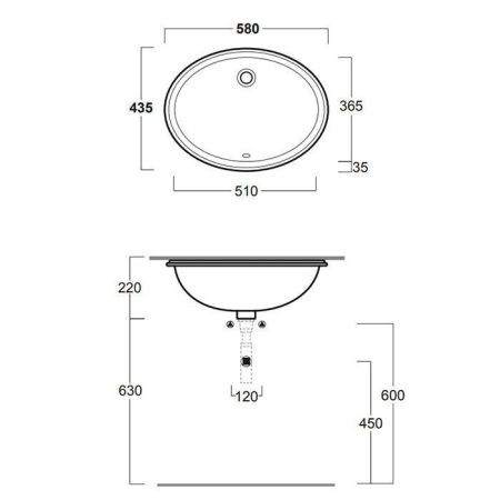 Раковина из сантехнического фаянса Simas Top E Lavabi D'Arredo S53 bi 60х40 встраиваемая цвет белый 1 отверстие под смеситель